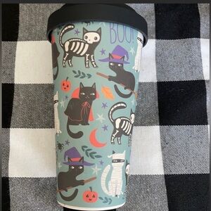 Halloween Black Cat reusable tumbler cute